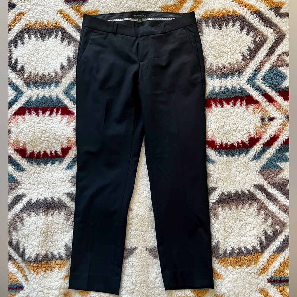 BANANA REPUBLIC Womens Black Pants Avery Slim Straight Fit Pants Black Size 0